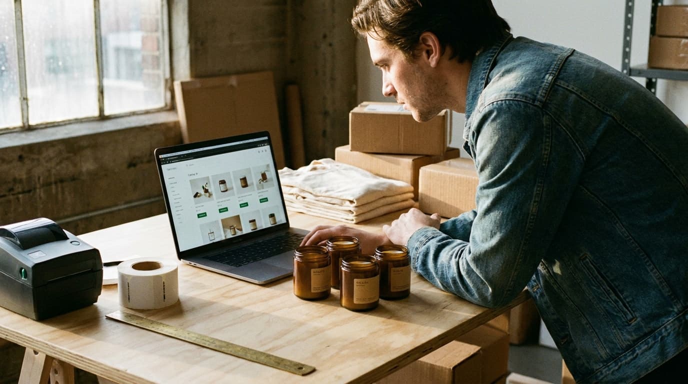 Free online shop website builder interface showing product catalog and storefront preview