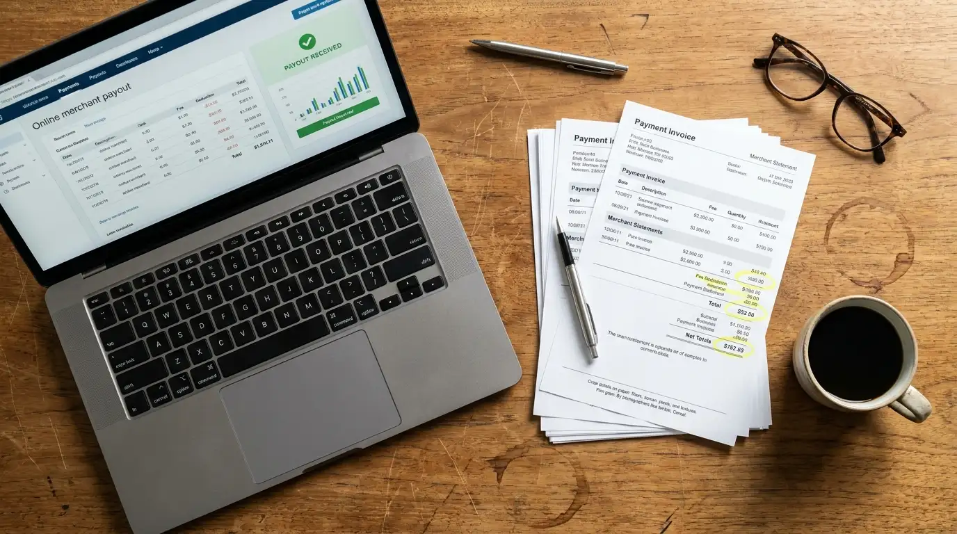 Infographic showing third-party payment penalty calculation on a $100 customer order